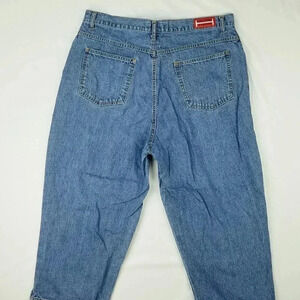Halston Jeanwear Size 16 Cropped Women's Blue Denim Cotton Jeans